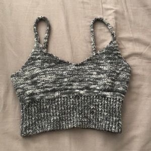 Abercrombie & Fitch heather grey knitted crop top